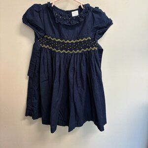 EDGEHILL COLLECTION DILLARDS Blue and Gold Smocked Dress Size 3T